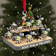 Load image into Gallery viewer, &quot;Boss’s Pain in the Asses&quot; - Personalized Boss&#39;s Donkey Squad Christmas Ornament - Custom Gift for Coworkers Ornament PopCulturePrints

