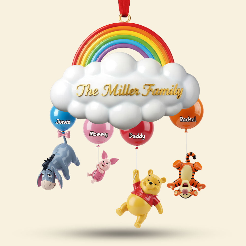 Floating Family Rainbow Ornament - A Heartwarming Personalized Gift Ornament PopCulturePrints