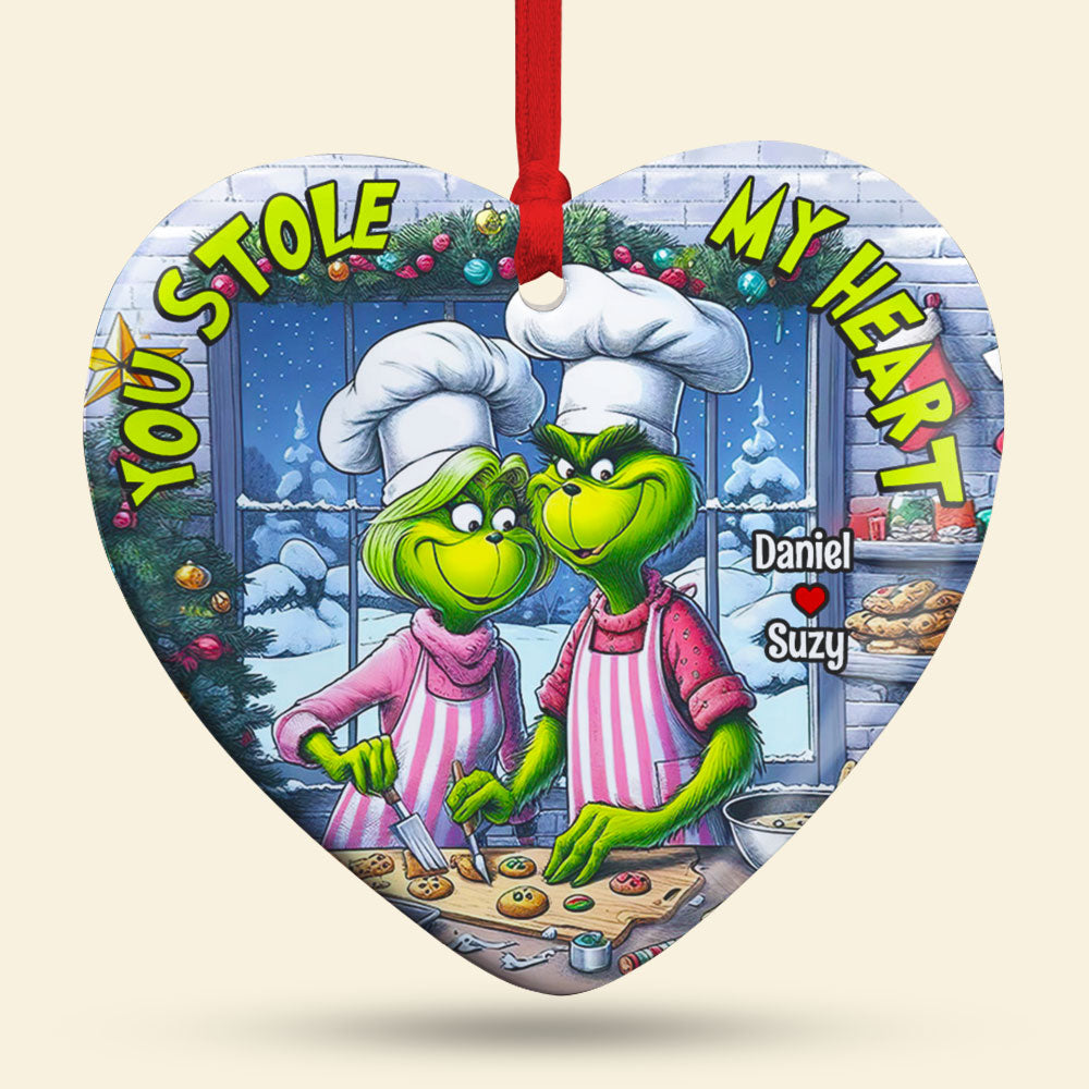Personalized Grinch Couple Christmas Ornament - Unique Holiday Gift - Valentine's Day Gifts Ornament PopCulturePrints