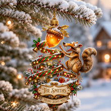 Load image into Gallery viewer, "Nostalgic Christmas Cheer: Personalized Funny Saber-Tooth Squirrel Ornament" - Custom Gift for Family and Friends
