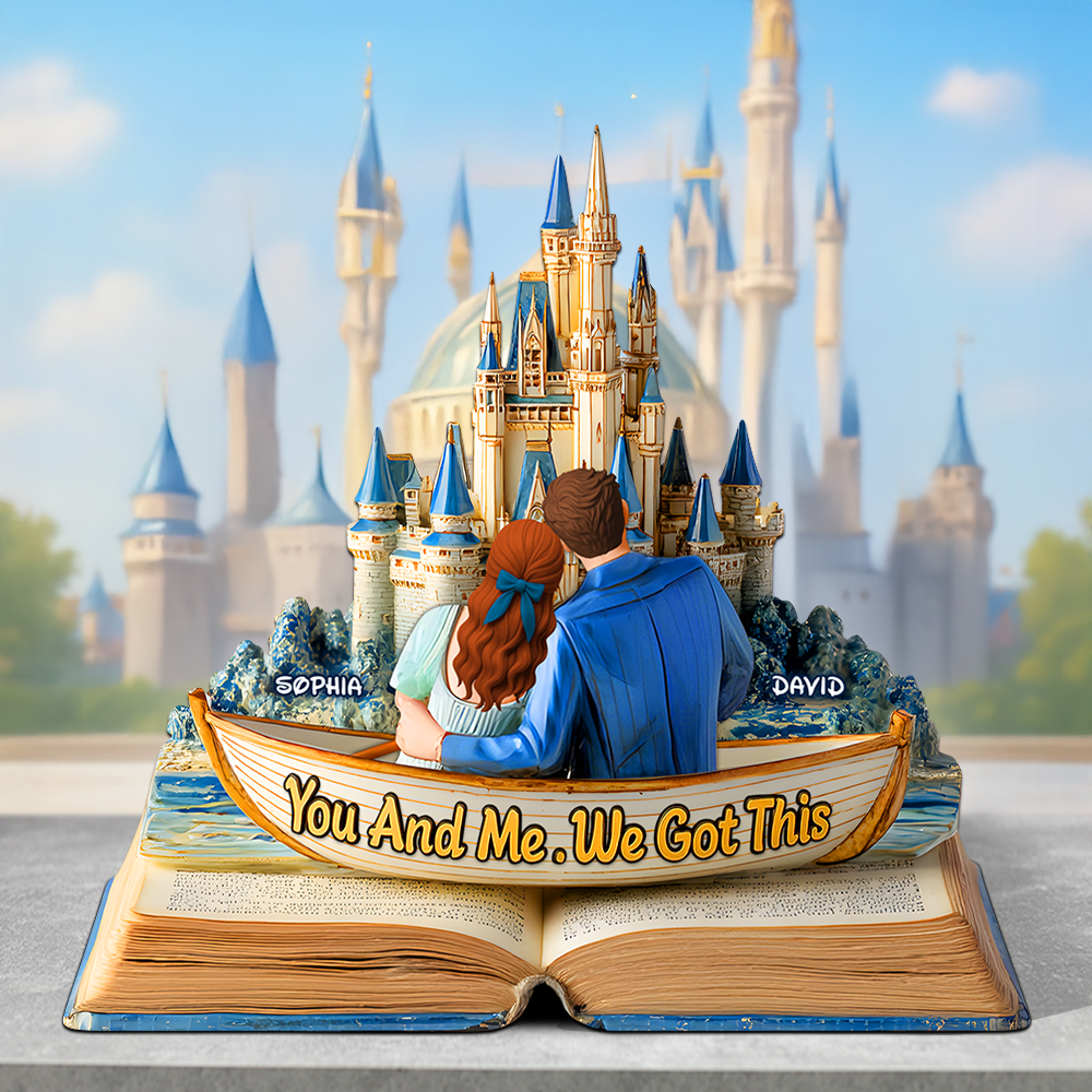 You And Me. We Got This - Personalized Back Hugging Couple Acrylic Plaque Shaped Plaques PopCulturePrints