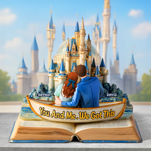 Load image into Gallery viewer, You And Me. We Got This - Personalized Back Hugging Couple Acrylic Plaque Shaped Plaques PopCulturePrints
