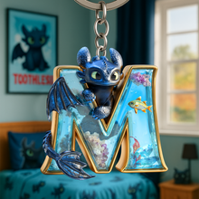Load image into Gallery viewer, Personalized Dragon Keychain - A Magical Gift for Dragon Lovers! Keychains PopCulturePrints
