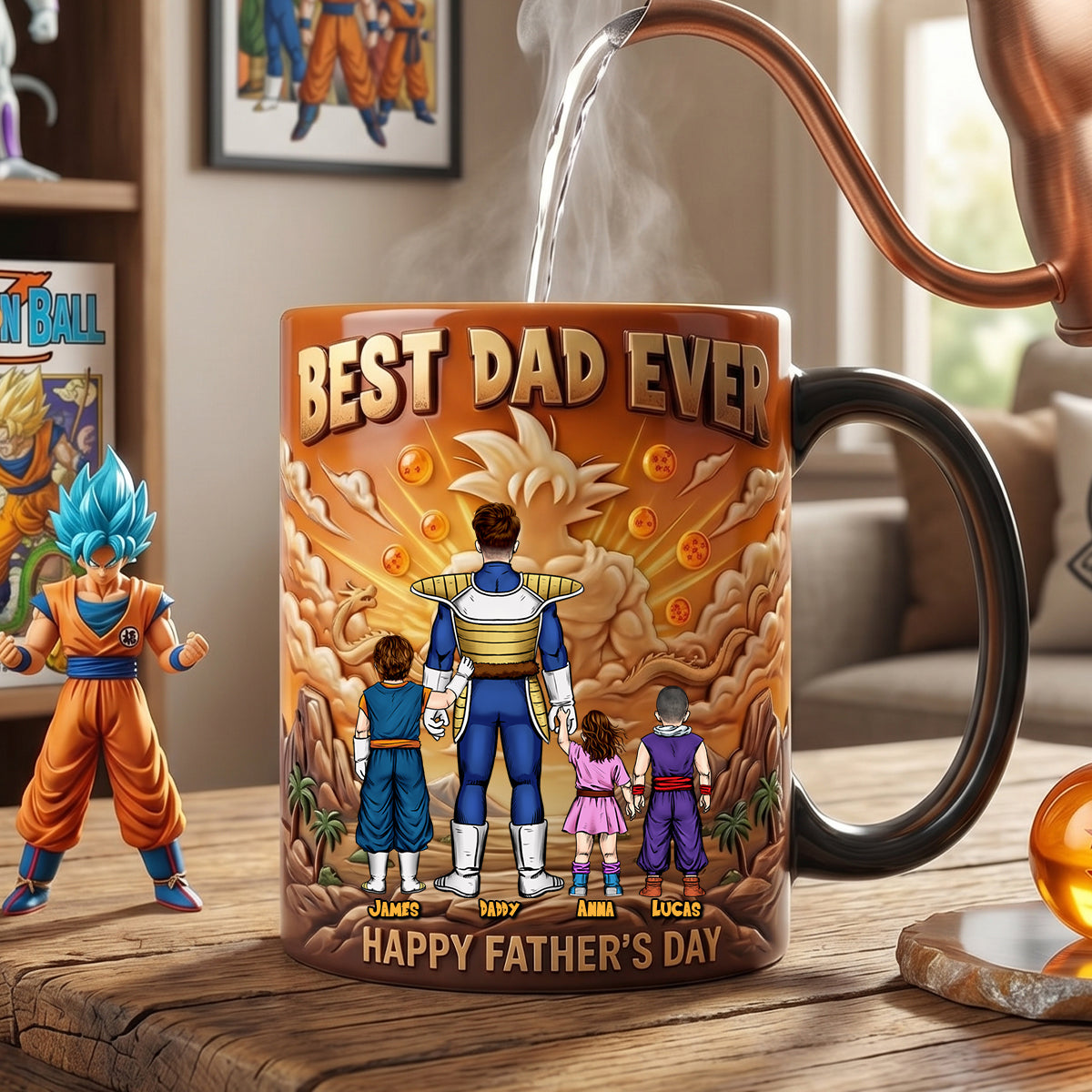 Best Dad Ever Magic Mug - Personalized Gift for Dad & Grandpa Coffee Mug PopCulturePrints