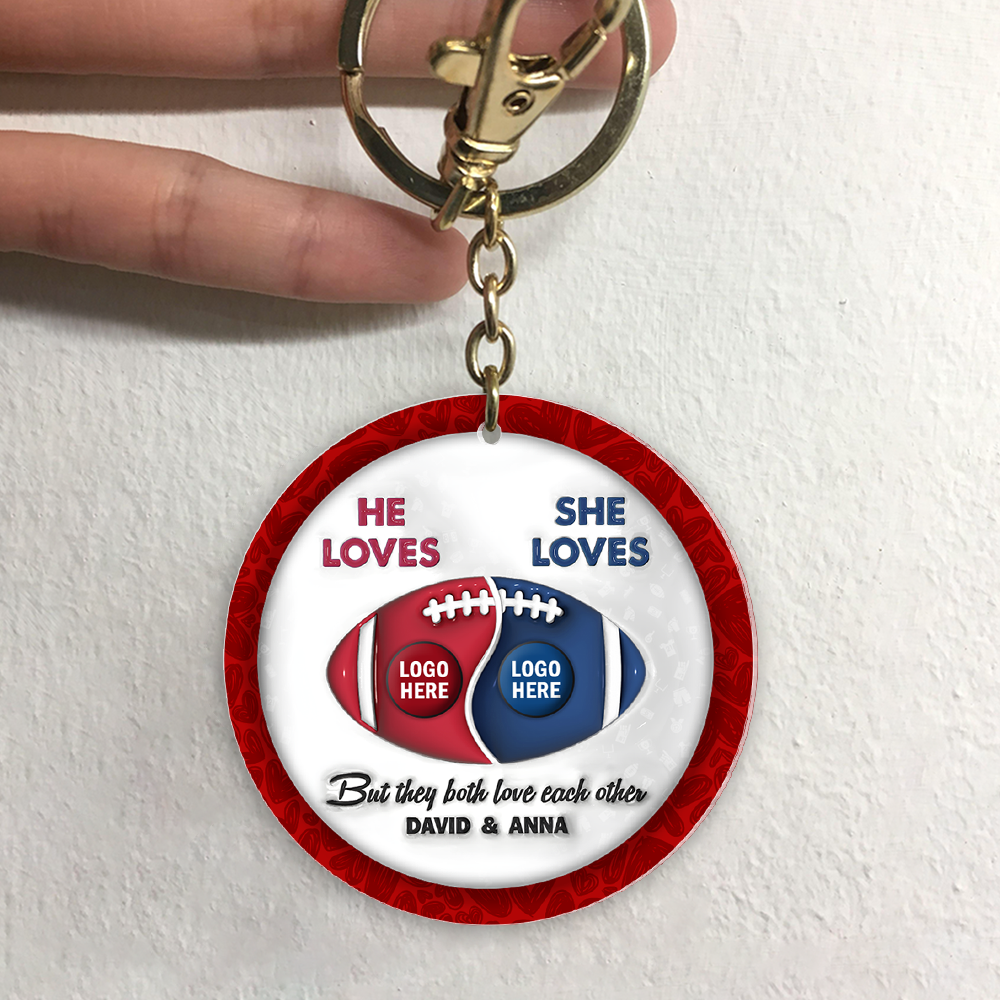 Custom Football Keychain for Couples | Unique Personalized Valentine's Day Gifts Keychains PopCulturePrints