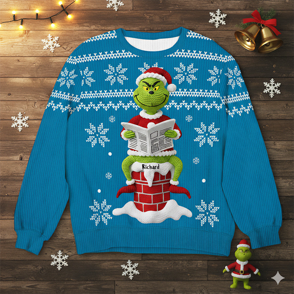 “Unwrap the Joy of Christmas!” - Funny Holiday Ugly Sweater - Personalized Gift for Movie Lovers AOP Products PopCulturePrints