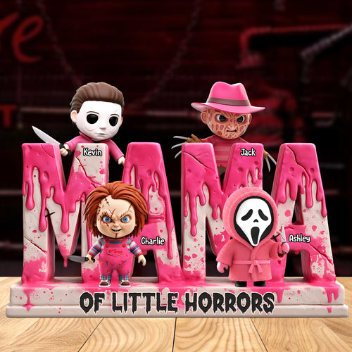 Mama Of Little Horrors - Personalized Gift for Mom | Unique and Customizable Plaque Shaped Plaques PopCulturePrints