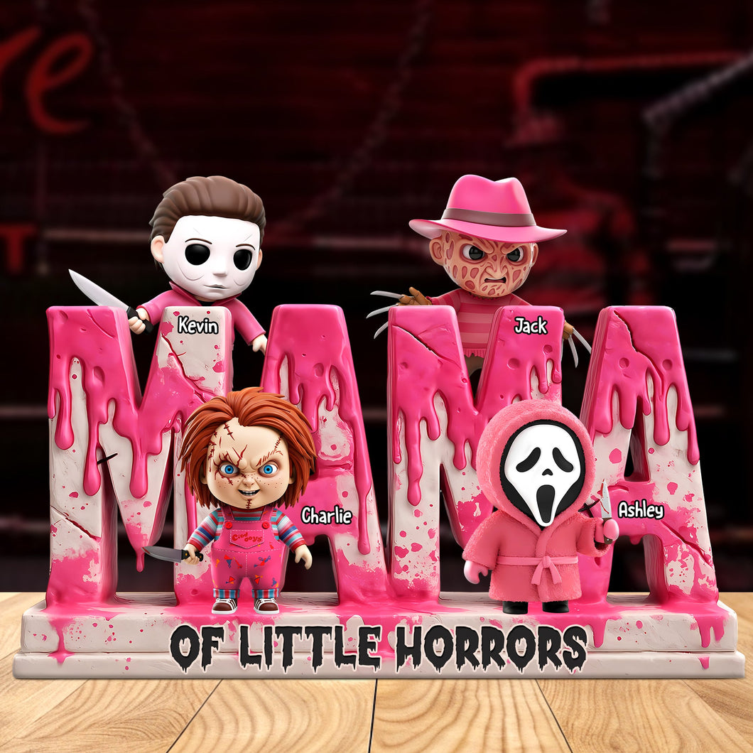 Mama Of Little Horrors - Personalized Gift for Mom | Unique and Customizable Plaque Shaped Plaques PopCulturePrints