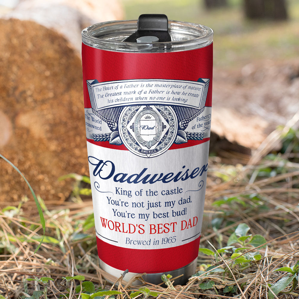Dadweiser Personalized World's Best Dad Tumbler Tumbler Cup PopCulturePrints