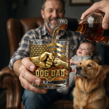 Load image into Gallery viewer, “Cheers to the Best Dog Dads!” - Personalized Drinking Glass, Custom Gift for Dads, Grandpas, and Dog Lovers Glass PopCulturePrints
