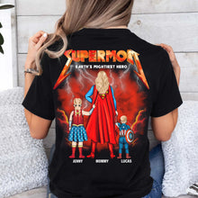 Load image into Gallery viewer, &quot;Super Mom: Earth&#39;s Mightiest Hero&quot; - Personalized Shirt for Mom and Kids - Custom Gift for Mother&#39;s Day, Grandma, and Special Occasions Shirts PopCulturePrints
