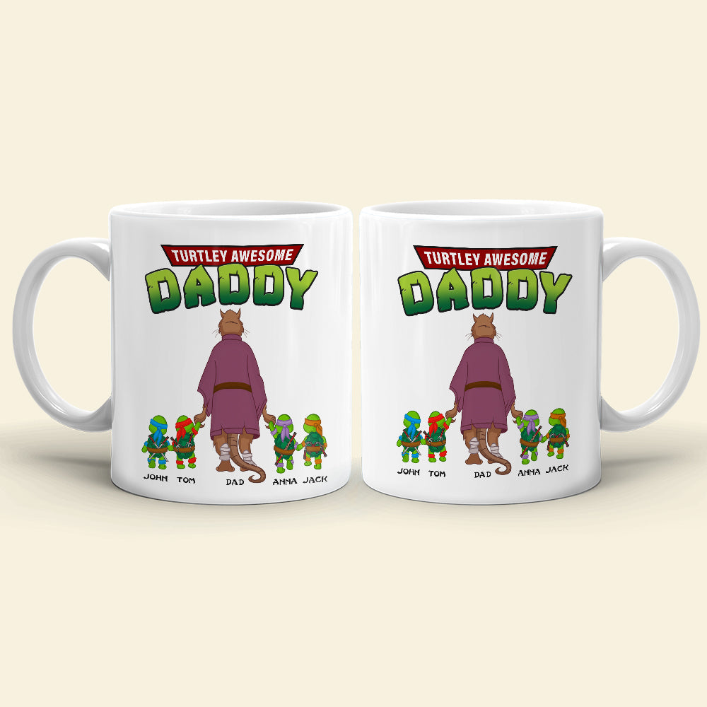 Personalized Turtley Awesome Daddy Coffee Mug Coffee Mug PopCulturePrints