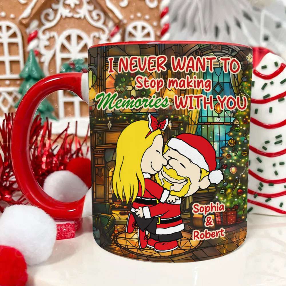 Personalized Christmas Couple Accent Mug | Heartfelt Valentine's Day Gifts Coffee Mug PopCulturePrints