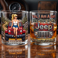 Load image into Gallery viewer, Yes, I Am A Girl - Off-Road Girl 11oz Round Glass - Personalized Gift for Travel Lover Glass PopCulturePrints
