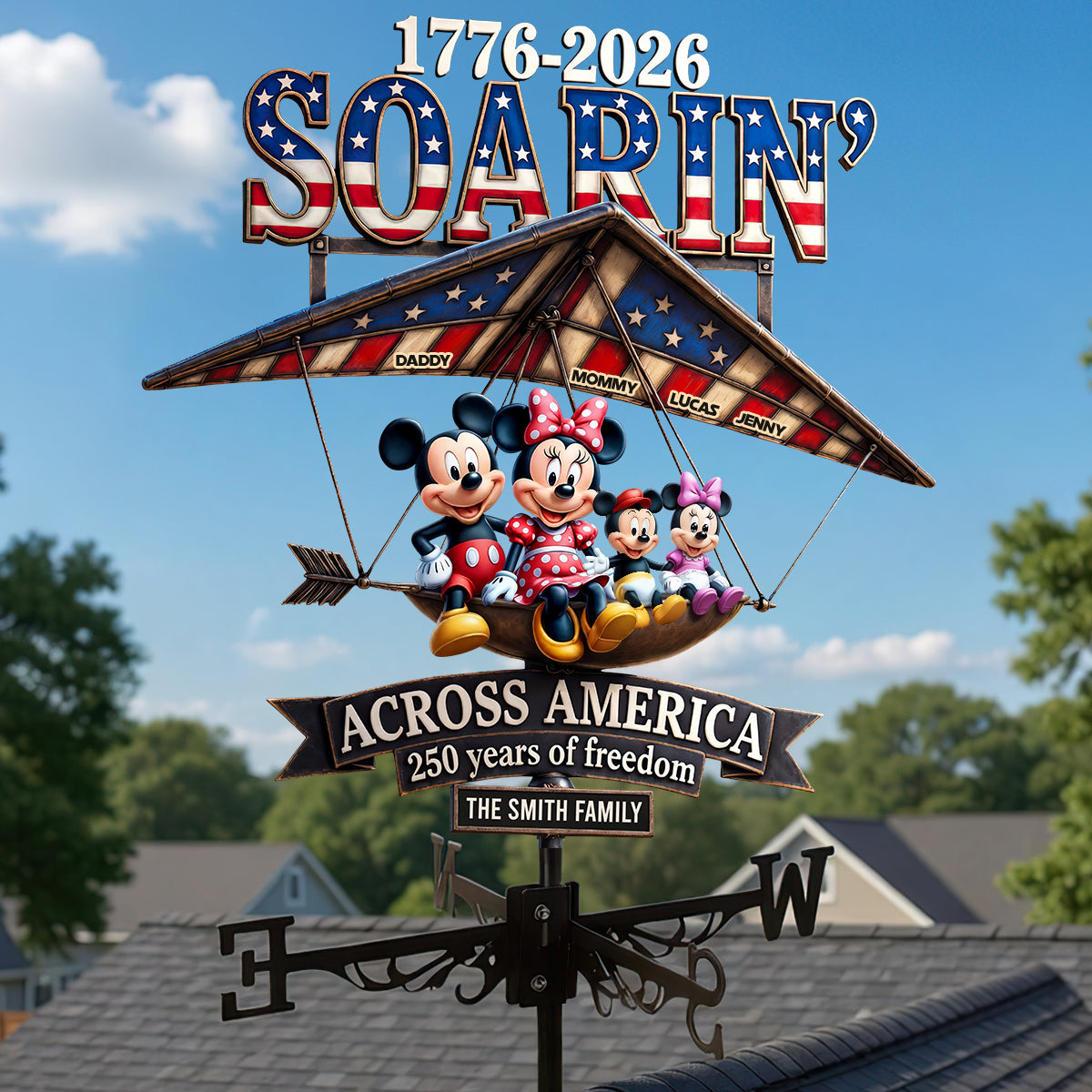 Soar High with Pride - Personalized Metal Weather Vane for America's 250th Anniversary