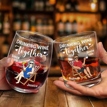 Load image into Gallery viewer, Drinking Wine Together - Personalized Combo Wine &amp; Whiskey Glass Set Combo Wine &amp; Whiskey Glass PopCulturePrints

