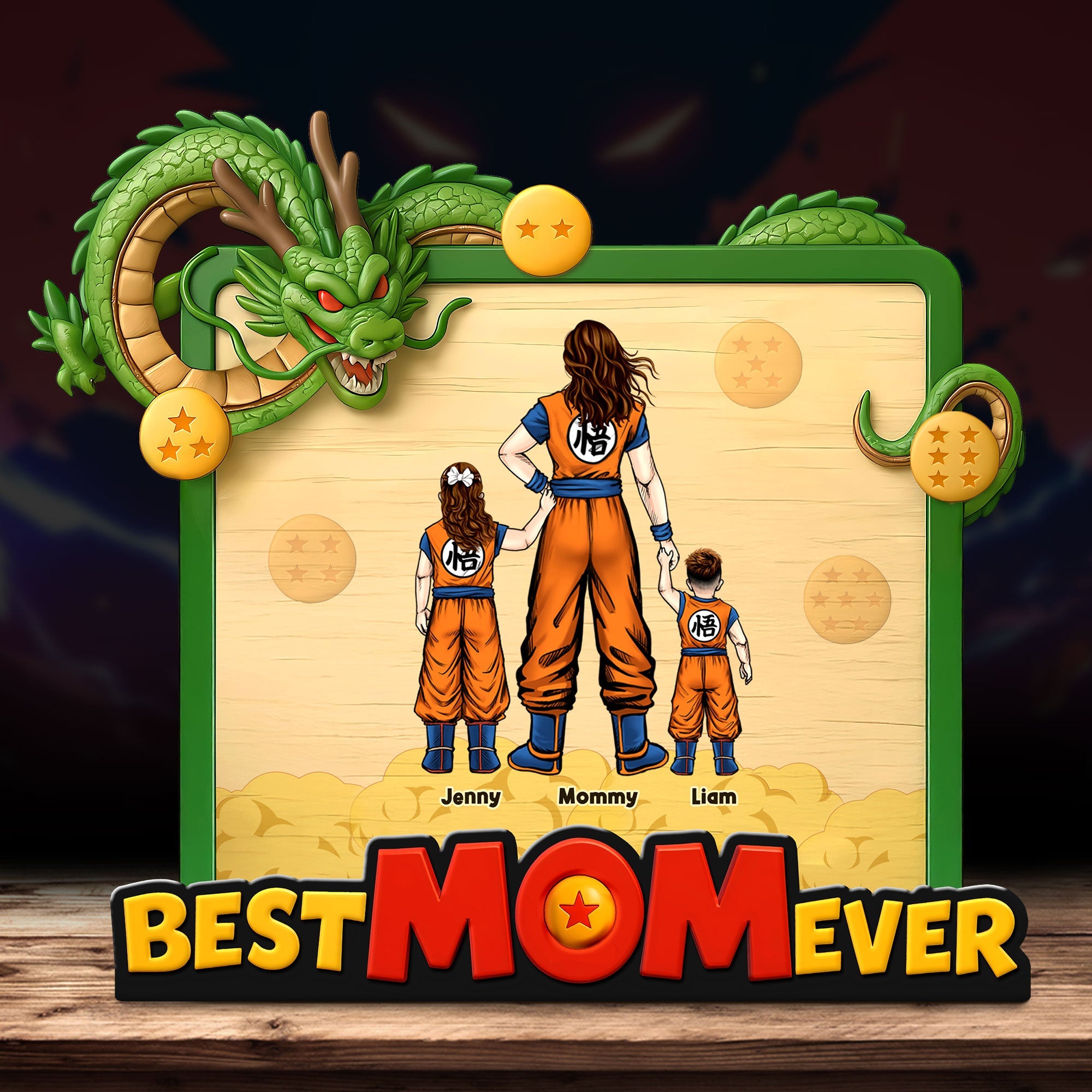Best Mom Ever with Dragon Theme - Personalized Gift for Mom, Grandma & More Shaped Plaques PopCulturePrints