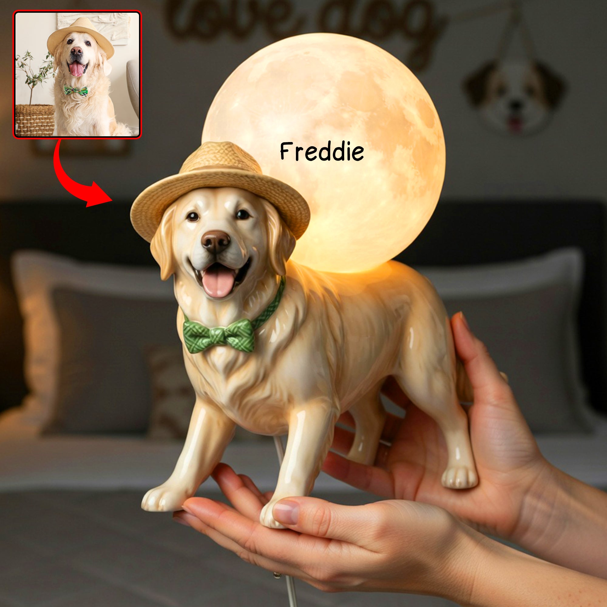 Illuminate Your Love: Custom Dog Moon Light Box - Personalized Gifts for Dog Lovers Light Box PopCulturePrints