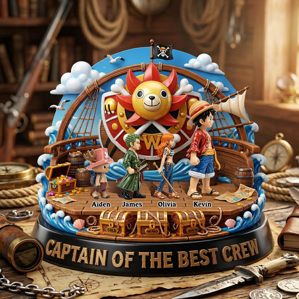 “Captain of the Best Crew” - Personalized Acrylic Plaque - Unique Gift for Dad, Grandpa & Kids Shaped Plaques PopCulturePrints