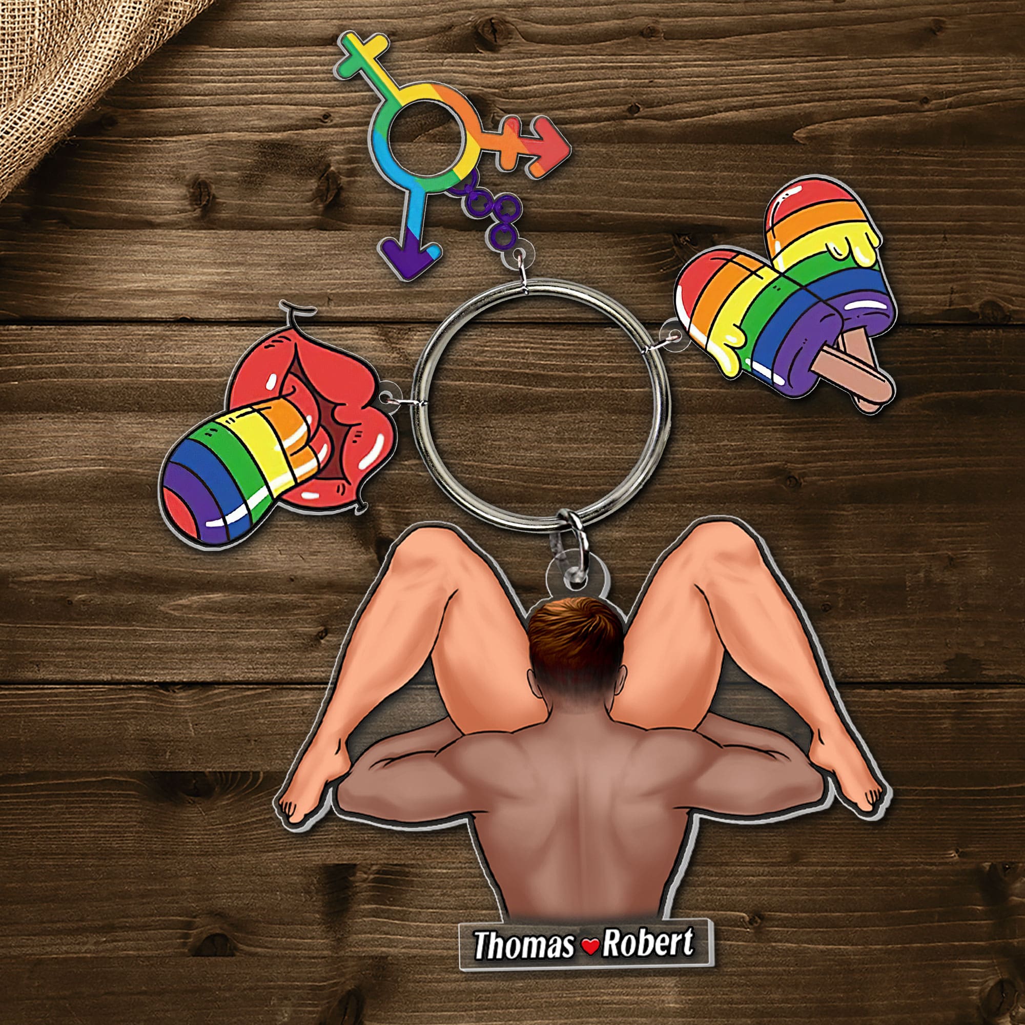 Personalized LGBT Couple Keychain - Unique Custom Gift Keychains PopCulturePrints