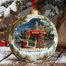 Load image into Gallery viewer, &quot;Crafting Happiness: Personalize Your Antique Sewing Machine Ornament - A Gift for Sewing Lovers&quot; Ornament PopCulturePrints
