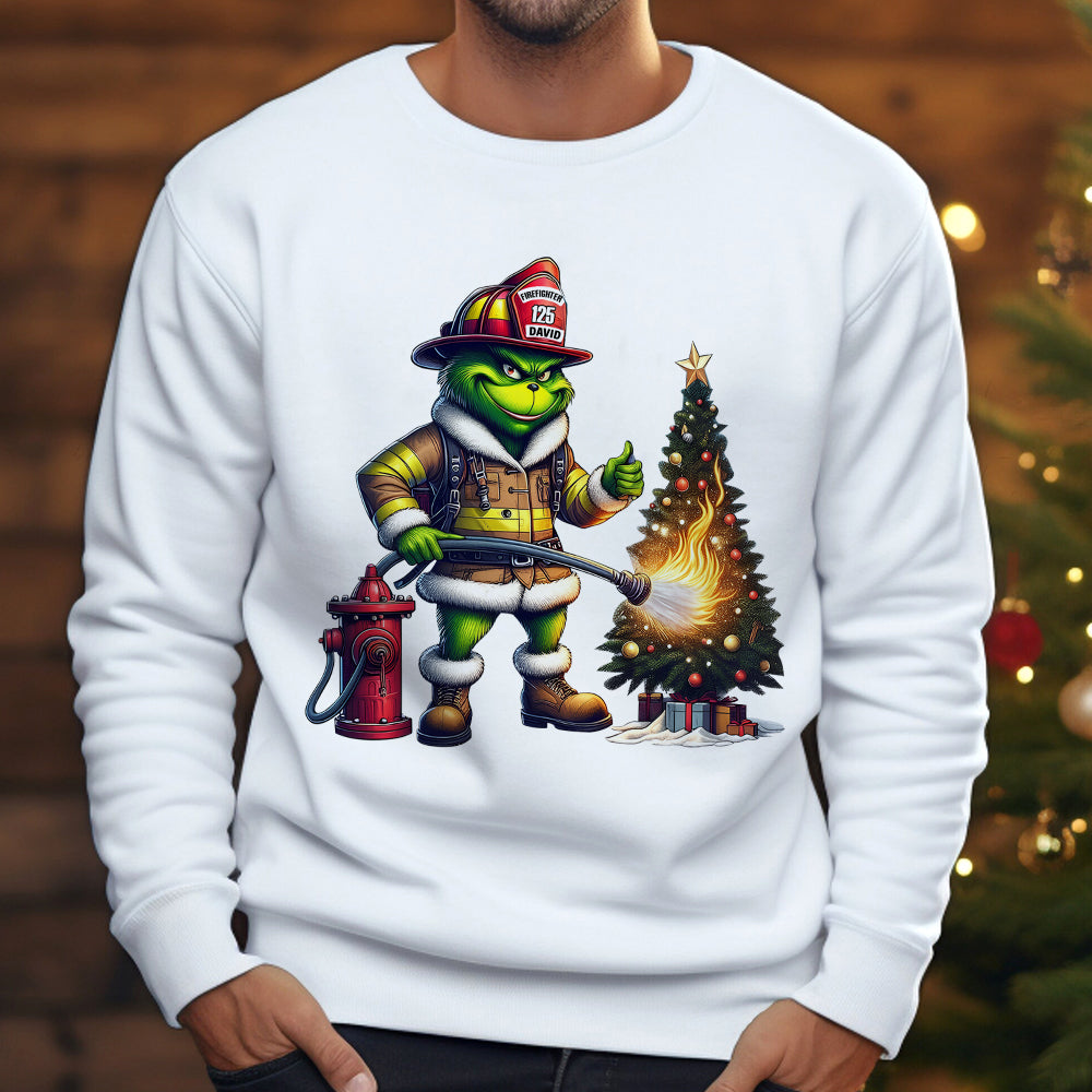 Personalized Firefighter Christmas Sweater - Heroic Holiday Edition