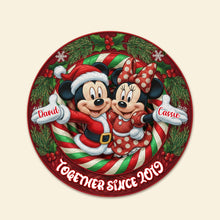 Load image into Gallery viewer, Together Since 2019 - Personalized Christmas Gift for Couples - Quilted Round Mat Doormat PopCulturePrints
