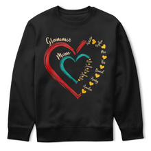 Load image into Gallery viewer, Mom &amp; Grandma Sweethearts Retro - Personalized T-Shirt for Mother&#39;s Day and Loving Hearts T-shirt PopCulturePrints

