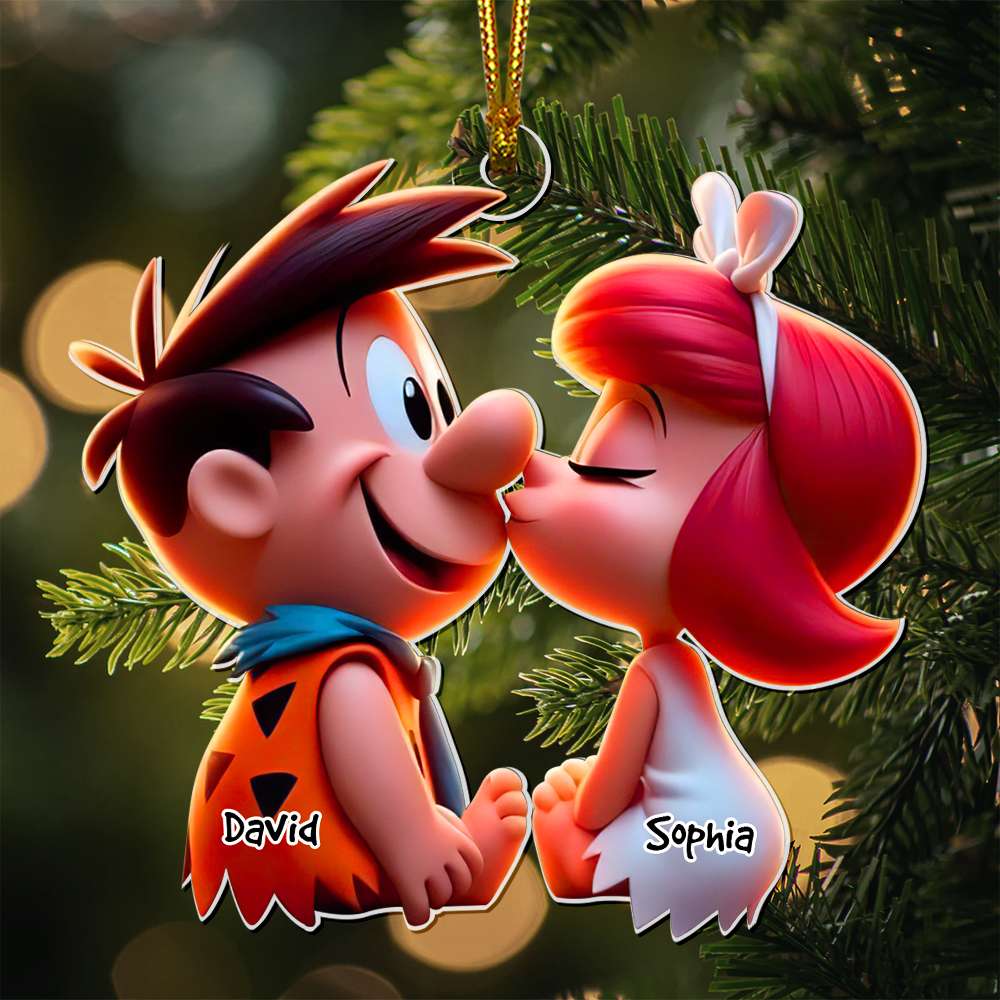 Personalized Cartoon Couple Christmas Ornament | Custom Holiday Gift | Valentine's Day Gifts Ornament PopCulturePrints
