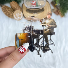 Load image into Gallery viewer, Custom Drummer Photo Ornament - Personalized Christmas Gift
