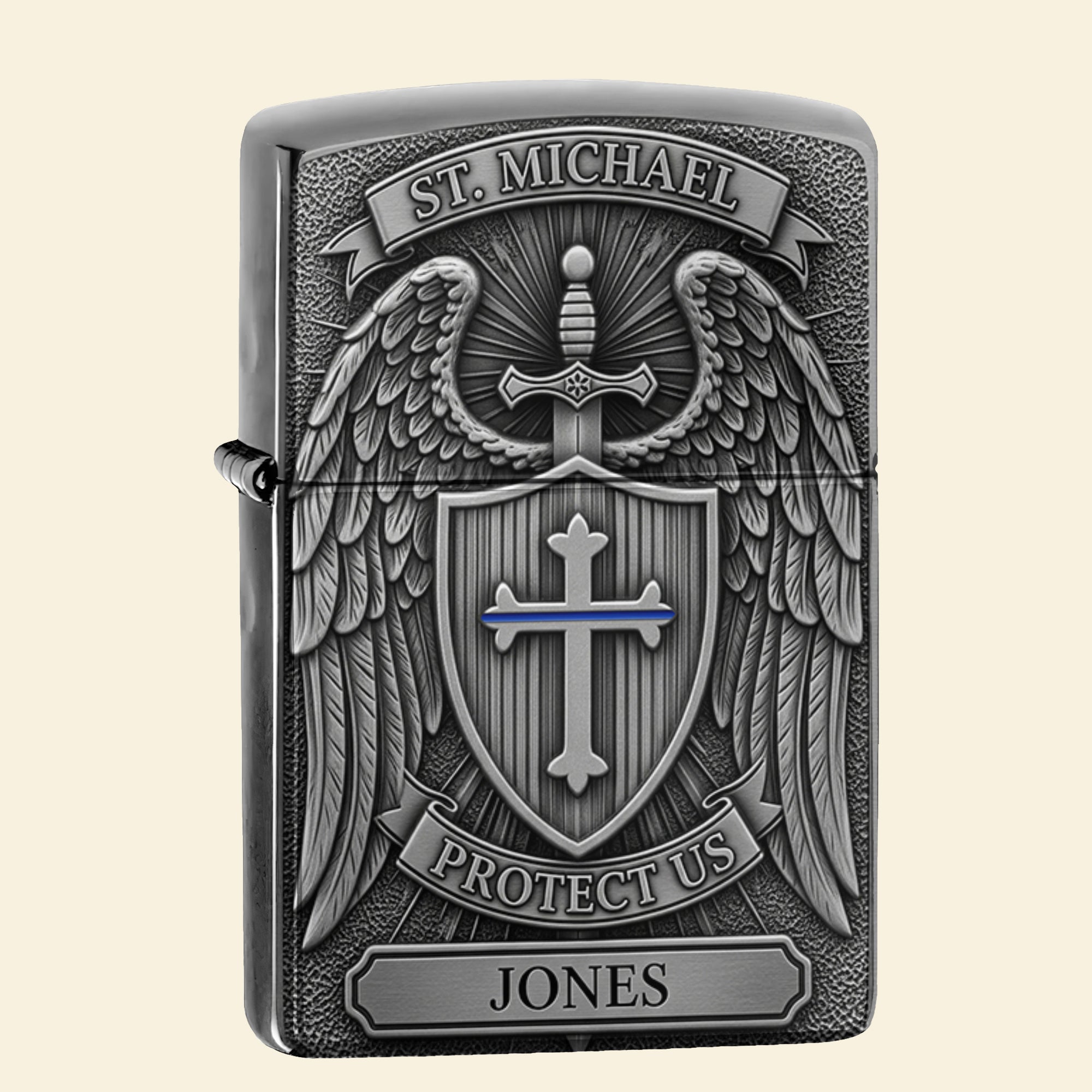 St. Michael Protect Us - Personalized Police Lighter for Officers, Captains, Sheriffs & More Lighter PopCulturePrints