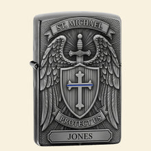Load image into Gallery viewer, St. Michael Protect Us - Personalized Police Lighter for Officers, Captains, Sheriffs &amp; More Lighter PopCulturePrints
