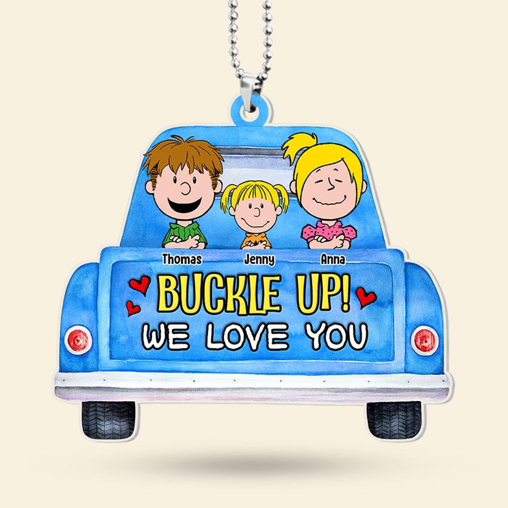 Personalized Car Hanging Ornament - Adorable Kids Design - Gifts for Dad & Mom