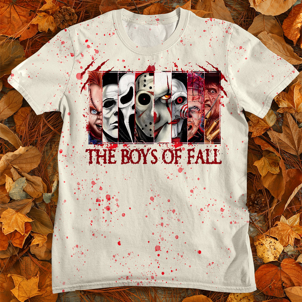 Horror Icons Boys of Fall Hoodie - Chilling Halloween Graphic Sweatshirt