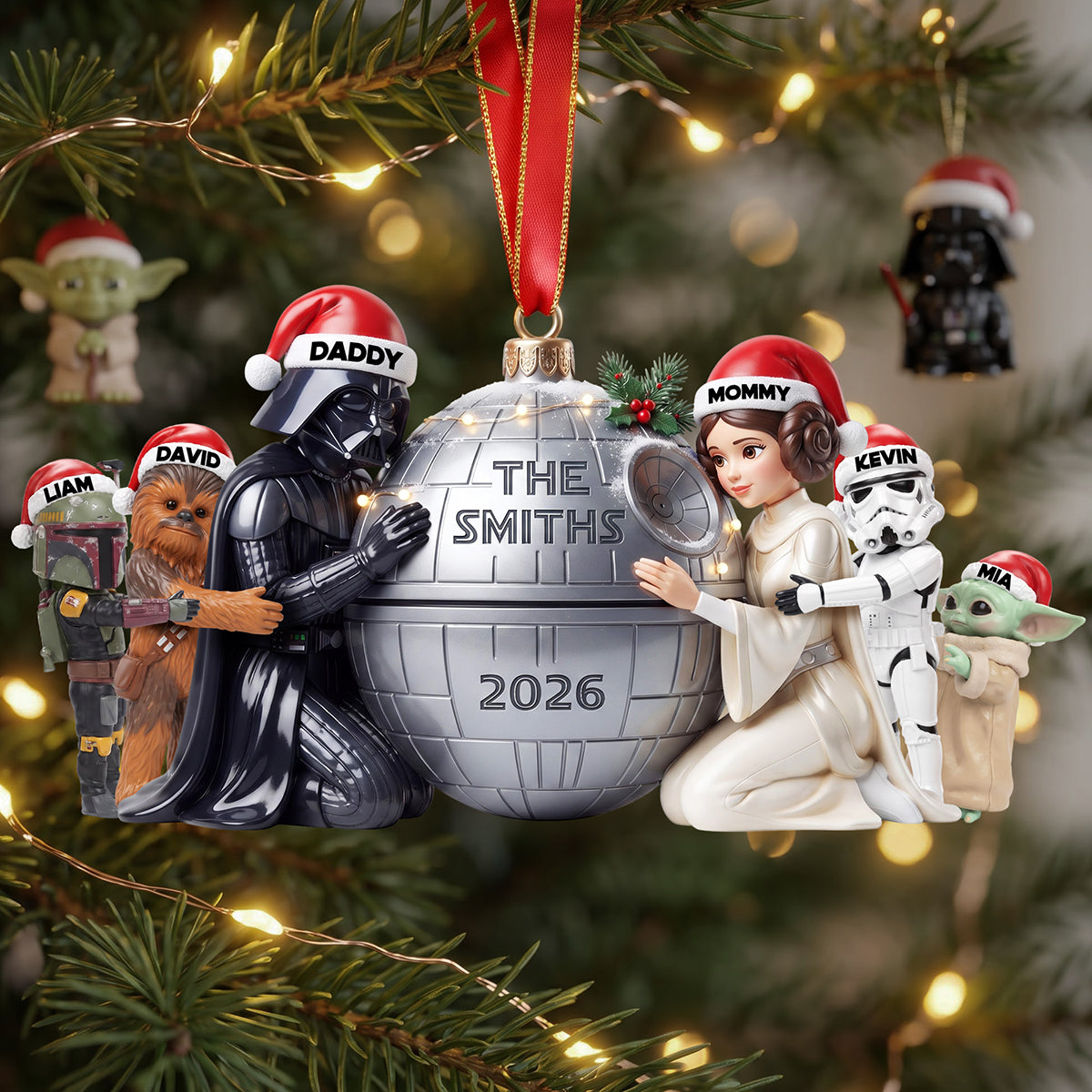 “Make Your Christmas Out of This World” - Sci-Fi Family Christmas Ornament - Personalized Gift for Family