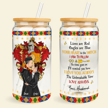 Load image into Gallery viewer, Personalized Wizard Couple Kissing Glass Can | Custom Magic Love Gift
