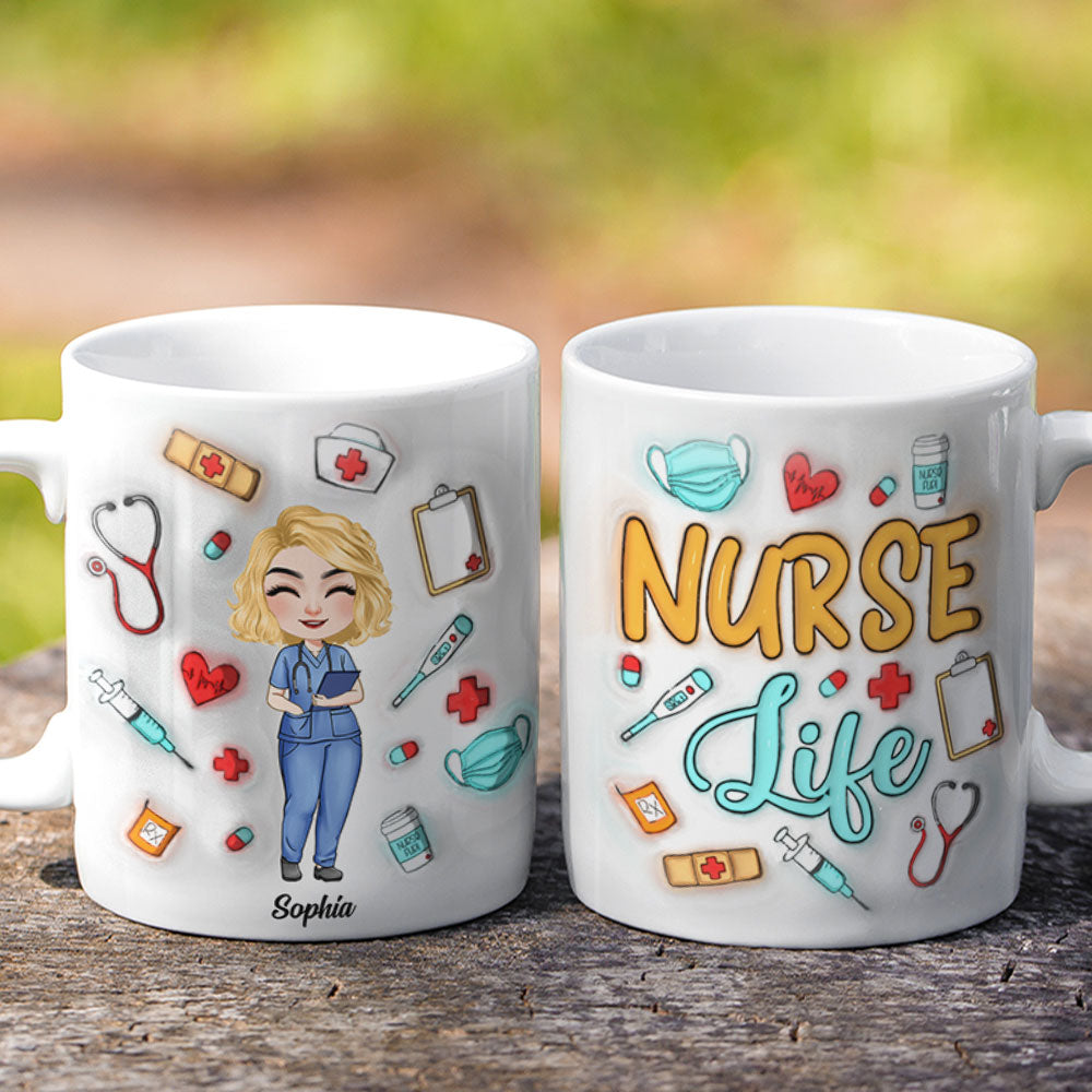 Personalized Nurse Life Coffee Mug - Custom Gift for Nurses Coffee Mug PopCulturePrints
