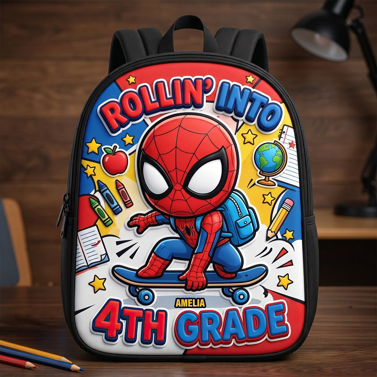 Rollin' Into 2nd Grade - Little Skater Hero Backpack - Personalized Gifts for Kids