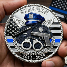 Load image into Gallery viewer, Honor Their Service: Personalized Law Enforcement Appreciation Coin - Gift for Police Retirement Coin PopCulturePrints
