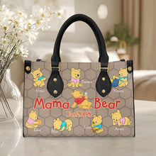 Load image into Gallery viewer, &quot;Celebrate Your Love with Custom Bear Designs&quot; - Personalized Leather Bag for Mom - Ideal Gift for Mother&#39;s Day, Grandma &amp; More Leather Bag PopCulturePrints
