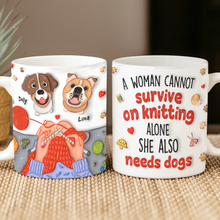 Load image into Gallery viewer, Personalized Knitting Dog Lover Coffee Mug - Cute Inflated Effect
