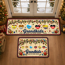 Load image into Gallery viewer, “Make Life More Grand” - Lovely Hearts Grandkids Runner Rug - Personalized Gift for Family Doormat PopCulturePrints
