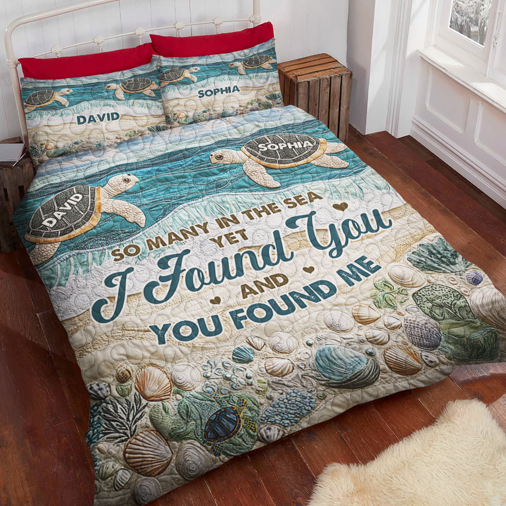 Personalized Couple Quilt Bed Set - 'I Found You' Design Blanket PopCulturePrints
