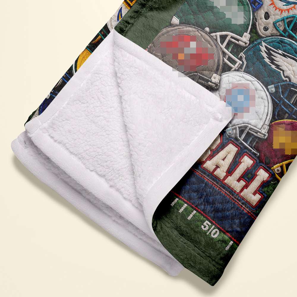 Embrace the Season: Personalized Team Helmet Blanket - Perfect Gift for Sports Fans