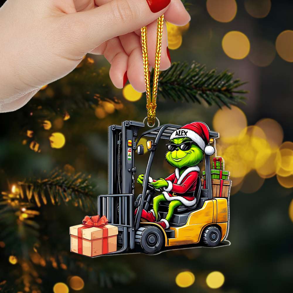 Personalized Christmas Forklift Operator Ornament