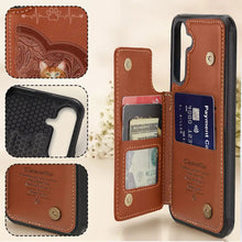 Load image into Gallery viewer, Cute Dogs And Cats Aesthetic Pattern - Personalized Leather Flip Wallet Phone Case Leather Flip Wallet Phone Case PopCulturePrints
