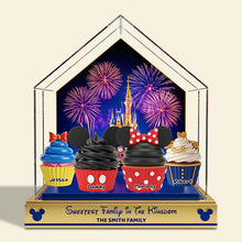 Load image into Gallery viewer, Sweetest Family in the Kingdom - Personalized Kingdom of Cupcakes Acrylic Plaque Shaped Plaques PopCulturePrints
