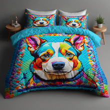 Load image into Gallery viewer, Vibrant Corgi Quilt Bed Set - Perfect Gift for Dog Lovers Blanket PopCulturePrints
