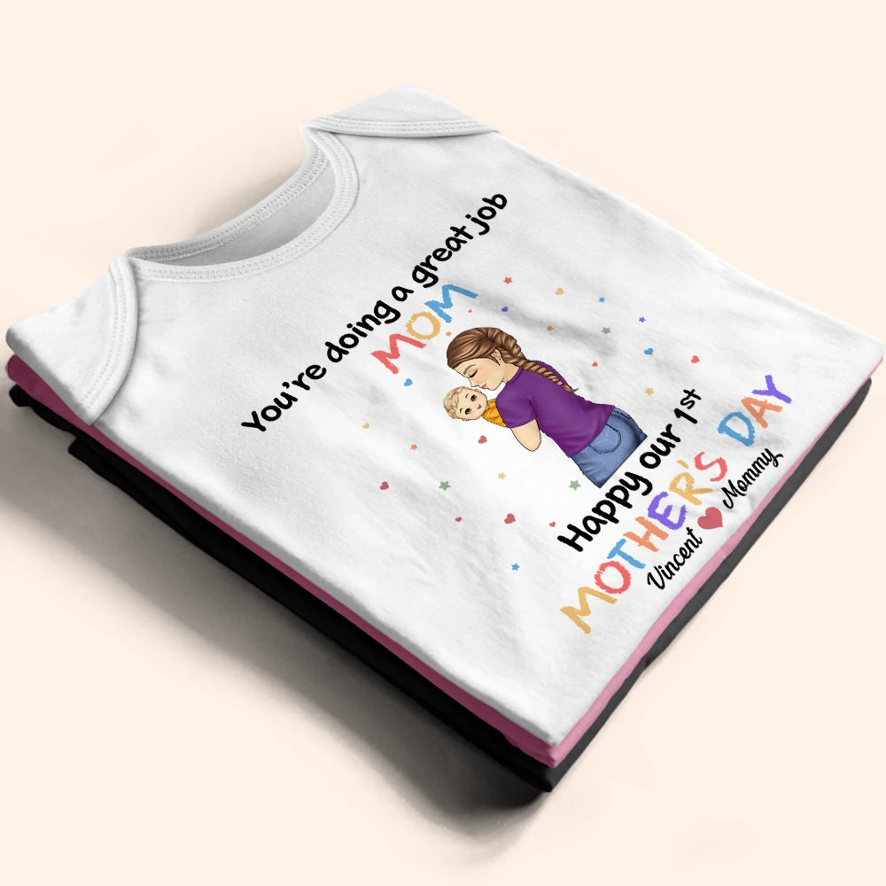 You're Doing A Great Job Mommy - Personalized Baby Onesie Baby Onesie PopCulturePrints