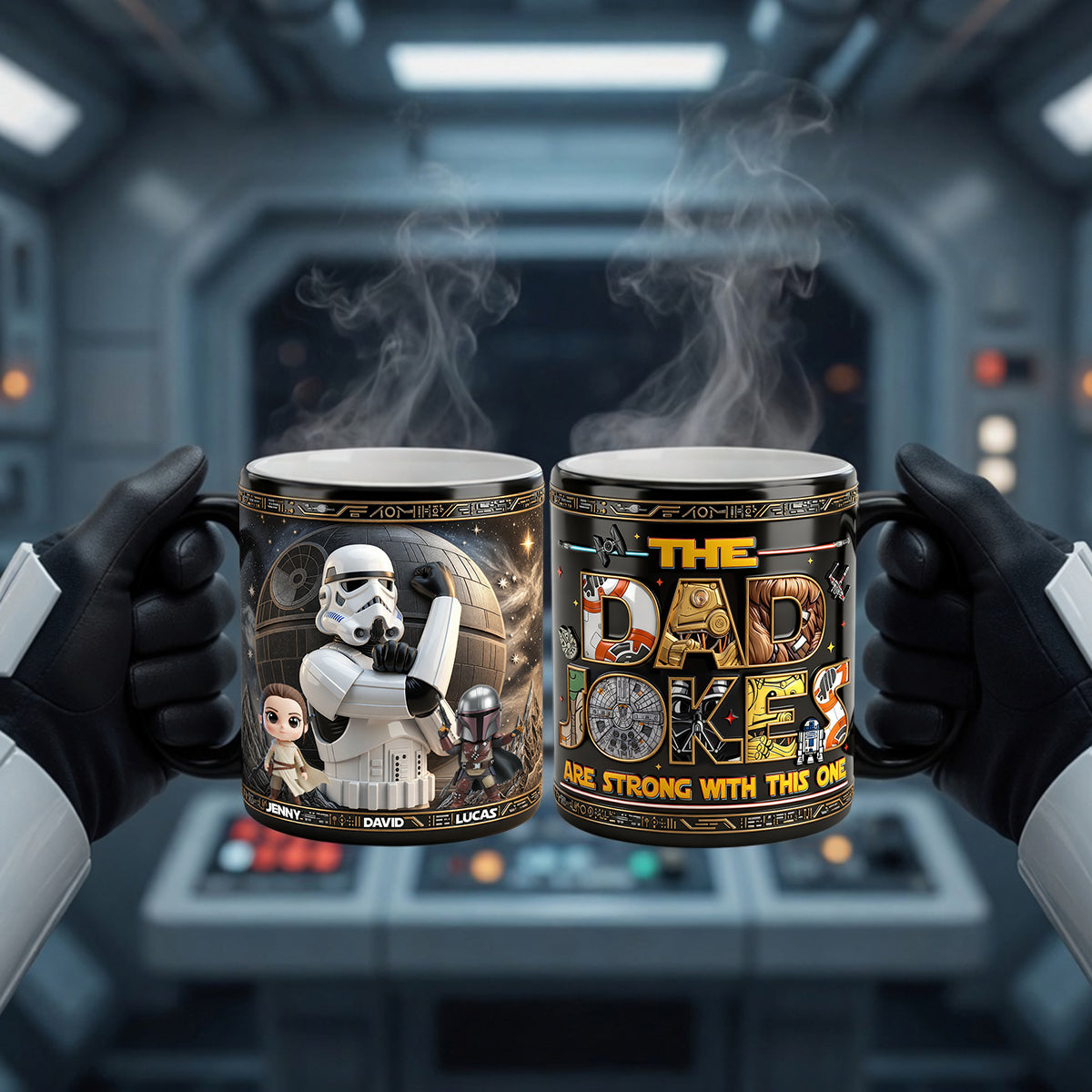 "The Dad Jokes Are Strong with This One" - Fun Dad Magic Mug, Personalized Gift for Dads, Grandpas, and Anyone Who's a Father Figure Coffee Mug PopCulturePrints